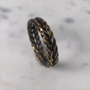 Brass double twist ring - Size 8.5