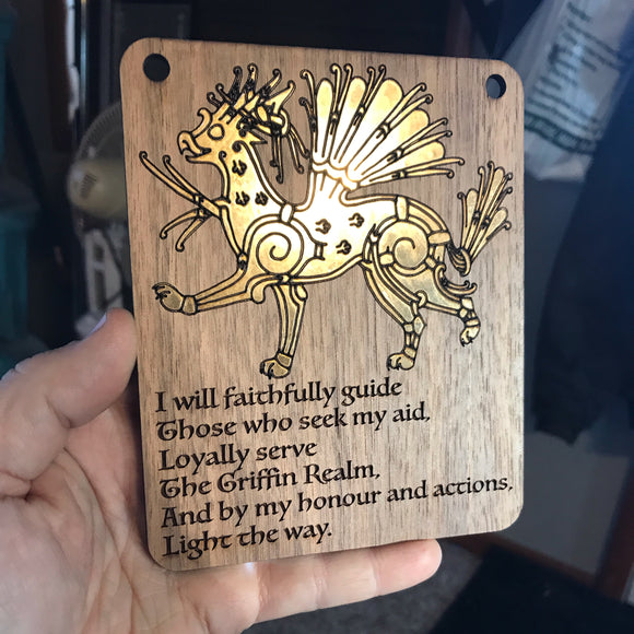 Griffin Oath Plaque - *pre-order*