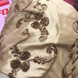 “Silk” ribbon/rose fabric